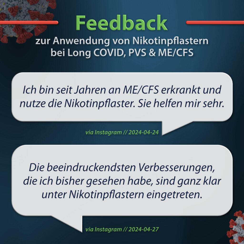 Zitatkachel mit positiven Rückmeldungen zur Nutzung von Nikotinpflastern
